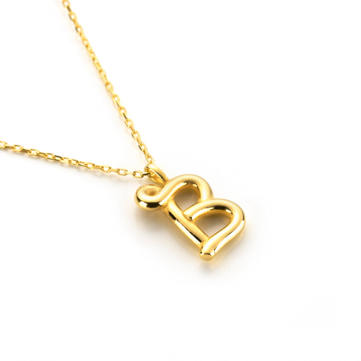 Chunky Letter Necklace with Charm Gold