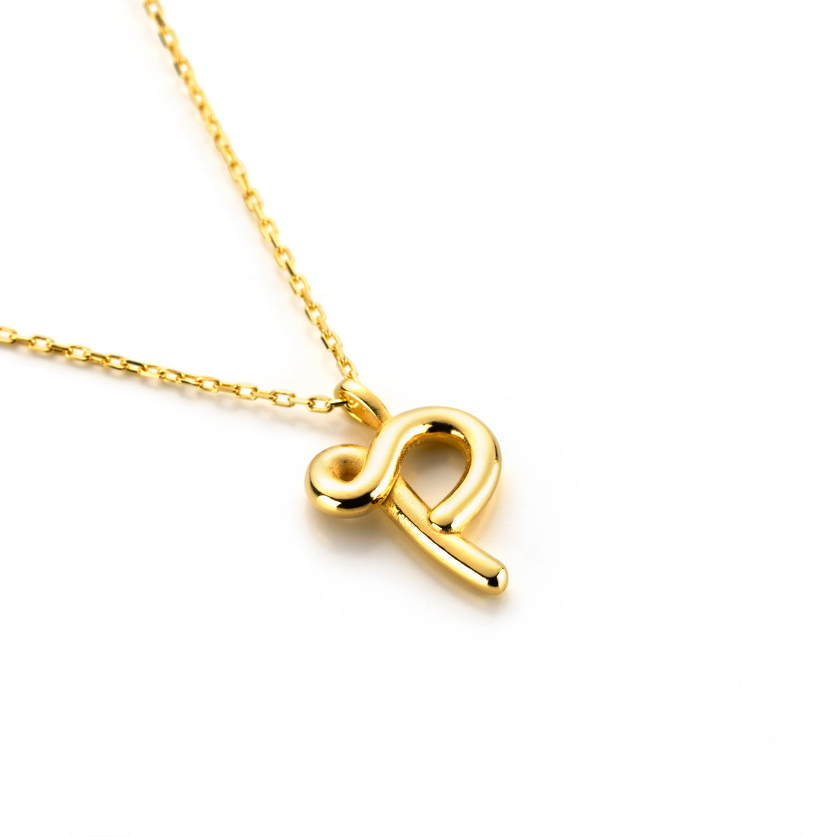 Chunky Letter Necklace with Charm Gold